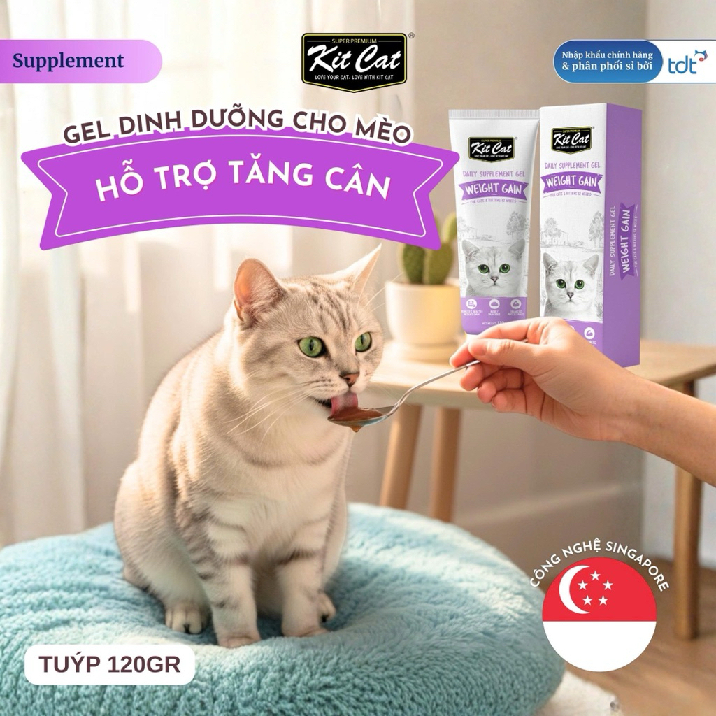 Gel Dinh Dưỡng Hỗ Trợ Tăng Cân Cho Mèo Kitcat 120g