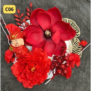 Phụ Kiện Set Hoa Trang Trí Tháp Bánh Tài Lôc Giỏ Hoa Quả - Hoa trang trí tết,oản tài lộc,tháp bánh dâng lễ