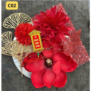 Phụ Kiện Set Hoa Trang Trí Tháp Bánh Tài Lôc Giỏ Hoa Quả - Hoa trang trí tết,oản tài lộc,tháp bánh dâng lễ