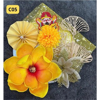 Phụ Kiện Set Hoa Trang Trí Tháp Bánh Tài Lôc Giỏ Hoa Quả - Hoa trang trí tết,oản tài lộc,tháp bánh dâng lễ