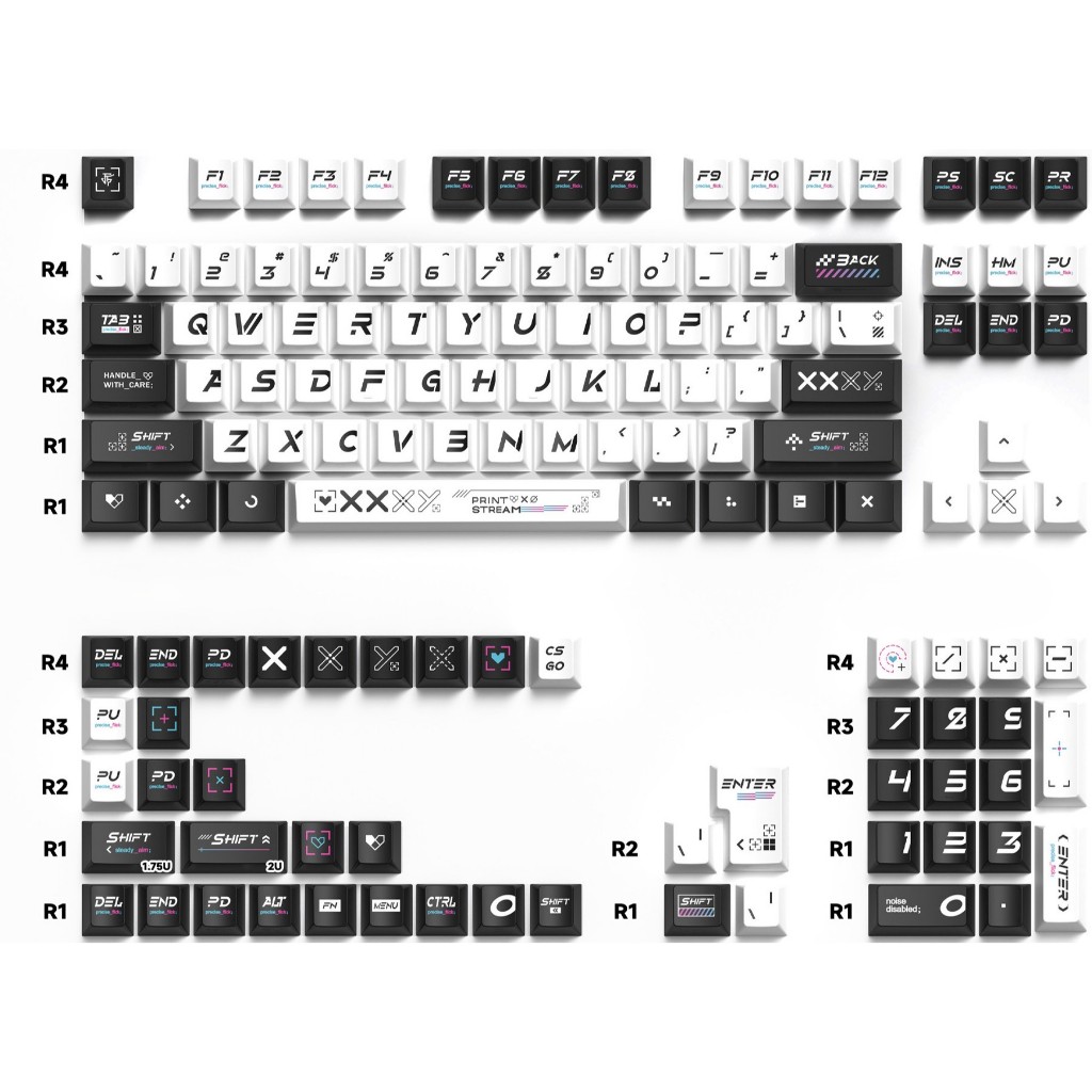 Keycap Prinstream PBT CS2, keycap 87 phím, keycap 108 phím ,keycap bàn ...