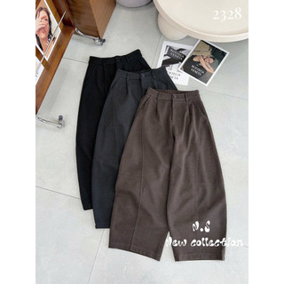Quần baggy dạ ống cong form thụng 1 khuy chun sau #2328