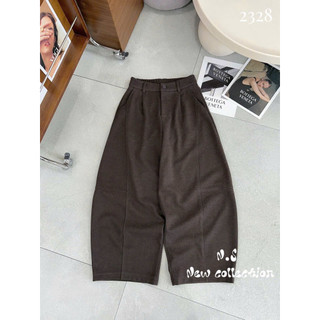 Quần baggy dạ ống cong form thụng 1 khuy chun sau #2328