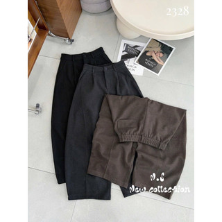 Quần baggy dạ ống cong form thụng 1 khuy chun sau #2328