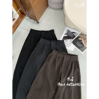 Quần baggy dạ ống cong form thụng 1 khuy chun sau #2328