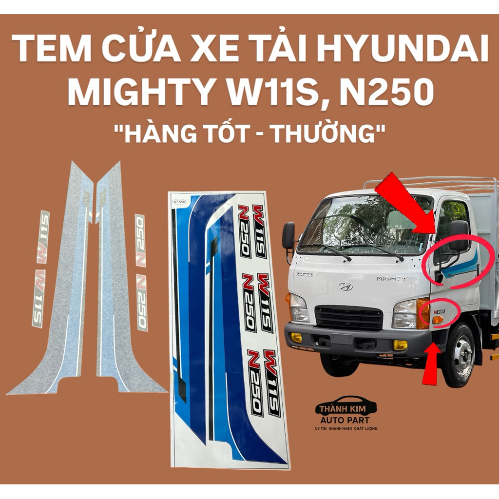 TEM CỬA XE TẢI HYUNDAI MIGHTY N250, W11S