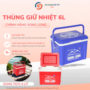 Thùng đá mini 6L Song Long - thùng giữ nhiệt nhỏ gọn mang đi du lịch, cắm trại và dã ngoại