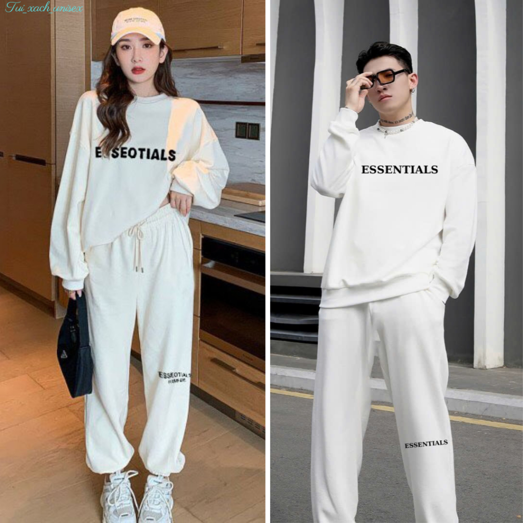 Bộ nỉ nam quần áo khoác dài tay ESS thời trang chất cotton cao cấp dày đẹp - unisex SSL