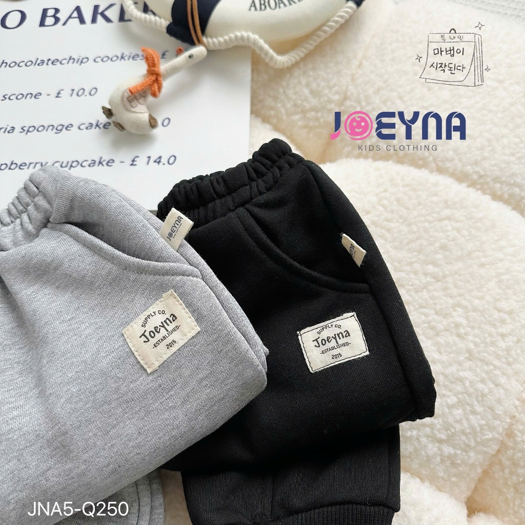 Quần nỉ da cua dày dặn basic trơn màu bé trai, quần dài thu đông giữ ấm cho bé. quần dài bo gấu dáng thể thao