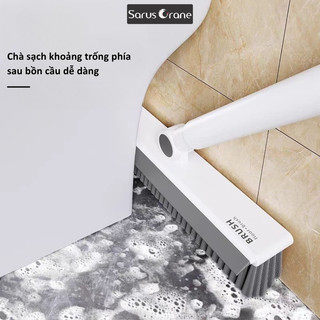 Chổi Cọ Sàn Nhà Vệ Sinh 2in1 Cán Nhôm Cao Cấp, Cây Chà Sàn Gạt Nước Thông Minh, Lông Chải Cứng Cáp