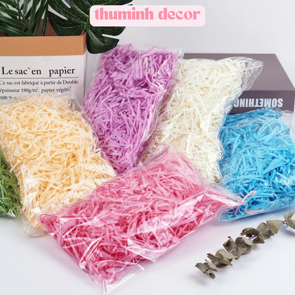 Giấy rơm lót hộp quà 50/100g nhiều màu dùng trong hộp quà, giỏ quà ...