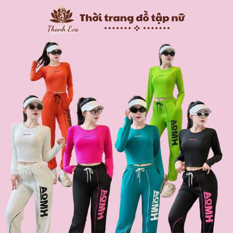 Bộ thể thao BD26 thun jonger dài tay thu đông tập gym, yoga, aerobic, shuffle dance ,...