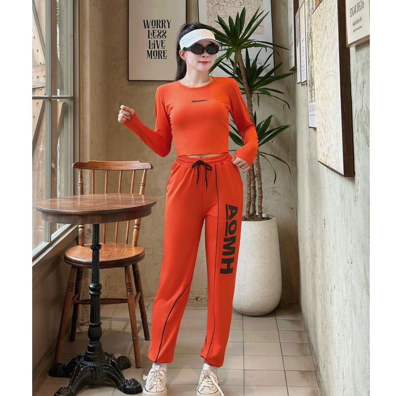 Bộ thể thao BD26 thun jonger dài tay thu đông tập gym, yoga, aerobic, shuffle dance ,...