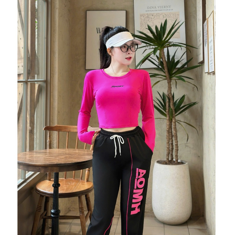Bộ thể thao BD26 thun jonger dài tay thu đông tập gym, yoga, aerobic, shuffle dance ,...