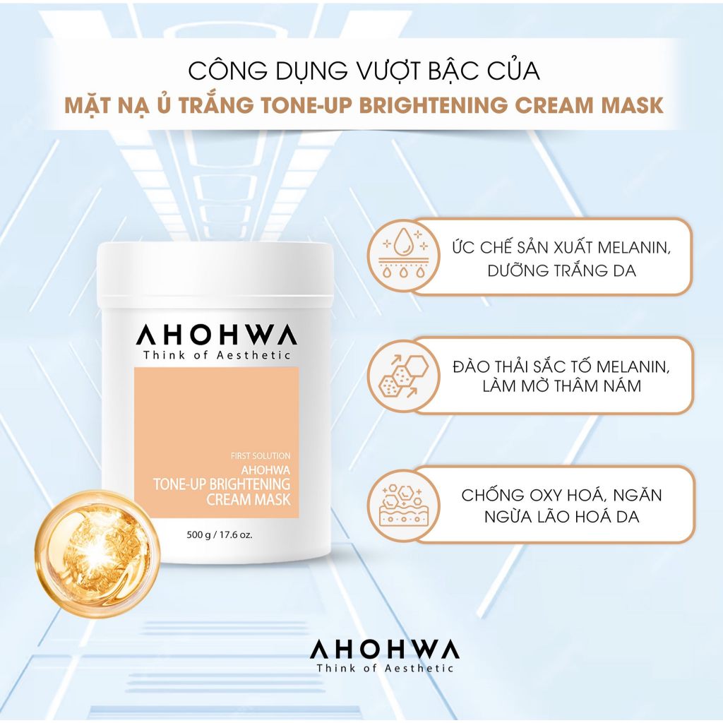 Ahohwa - Tone-Up Brightening Cream Mask - Mặt nạ ủ trắng da - 100g/500g