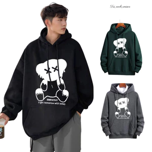 ÁO KHOÁC NỈ BÔNG CÓ NÓN ÉP HÌNH GẤU EMPATHY ,ao HOODIE TRẺ TRUNG NĂNG ĐỘNG PHONG CÁCH k1
