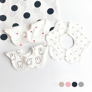 Set 3 yếm tròn xoay 360 độ, yếm ăn dặm chống thấm cotton cho bé