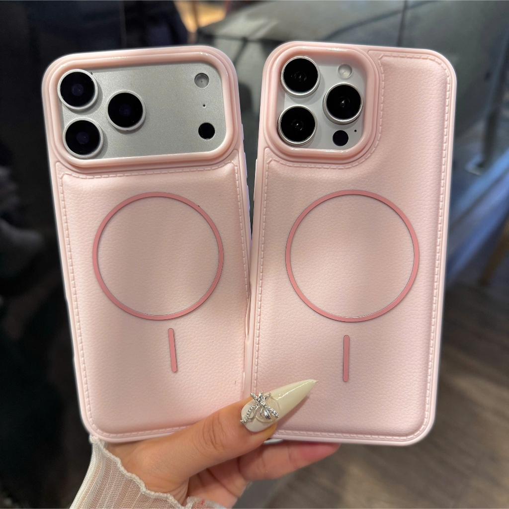 Ốp Lưng Giả Da Hồng iPhone Basic Vòng Tròn – Bảo Vệ Tối Ưu, Phong Cách Tối Giản| Nắng Case