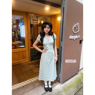 𝐊𝐚𝐭𝐚𝐫𝐢𝐧𝐚 𝐃𝐫𝐞𝐬𝐬 - Đầm caro nữ cổ V dáng dài nhien.official NDL00007
