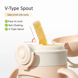 Zaxion Cốc tập uống PPSU nắp lật 330ML, có tay cầm, phù hợp cho bé từ 6 tháng tuổi trở lên, tiện mang đi ra ngoài