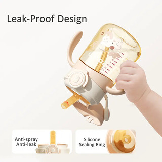 Zaxion Cốc tập uống PPSU nắp lật 330ML, có tay cầm, phù hợp cho bé từ 6 tháng tuổi trở lên, tiện mang đi ra ngoài