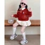 Sét váy thu đông Áo sweater hồng pastel phối chân váy tầng bồng bềnh cho bé gái từ 10-45kg