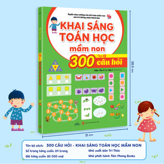 Sách - 300 Câu Hỏi Khai Sáng Toán Học Mầm Non (Trọn Bộ 2 Tập) - Toán Tư Duy Cho Bé Mẫu Giáo