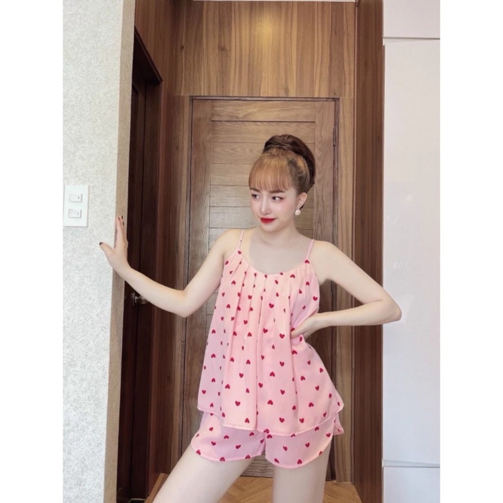 [Peinn] [ SIZE 38-59KG] Set bộ ngủ nữ pijama 2 dây dễ thương, đồ ngủ hè mềm mát giá rẻ - CA1