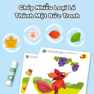 Combo 2 Quyển Sách Tranh Dán Handmade Bằng Lá Ép Khô Chủ Đề Cổ Tích, Động Vật Tăng Khả Năng Tư Duy Toàn Diện Cho Bé