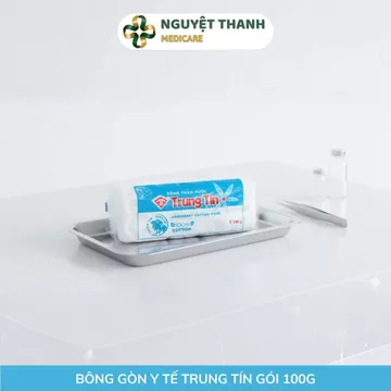Bông gòn y tế Trung Tín, 100% bông tự nhiên, thấm hút tốt, gói 100g, 500g, 1000g