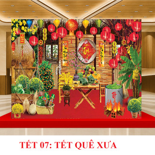 Phông nền trang trí decor Tết mừng năm mới, Tranh Tết trang trí nhà cửa mừng xuân 2026 happy new year TET01 -BIATON