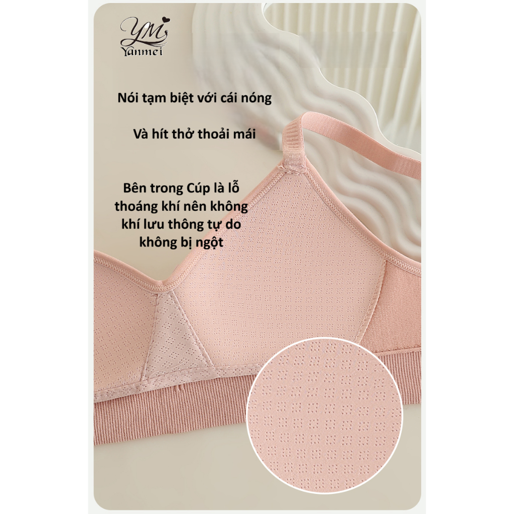 《YANMEI》0760 Áo Bra không gọng mút có lỗ thông hơi thoáng khí dành cho học sinh cấp 2 Và 3