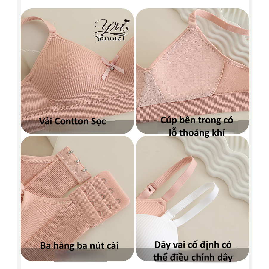 《YANMEI》0760 Áo Bra không gọng mút có lỗ thông hơi thoáng khí dành cho học sinh cấp 2 Và 3