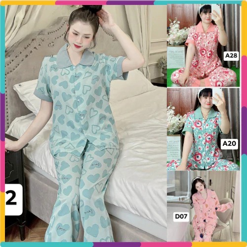 [Peinn] [MỚI] Bộ pijama nữ mặc nhà, quần áo mặc nhà phong cách hiện đại size 40-75kg - CA23