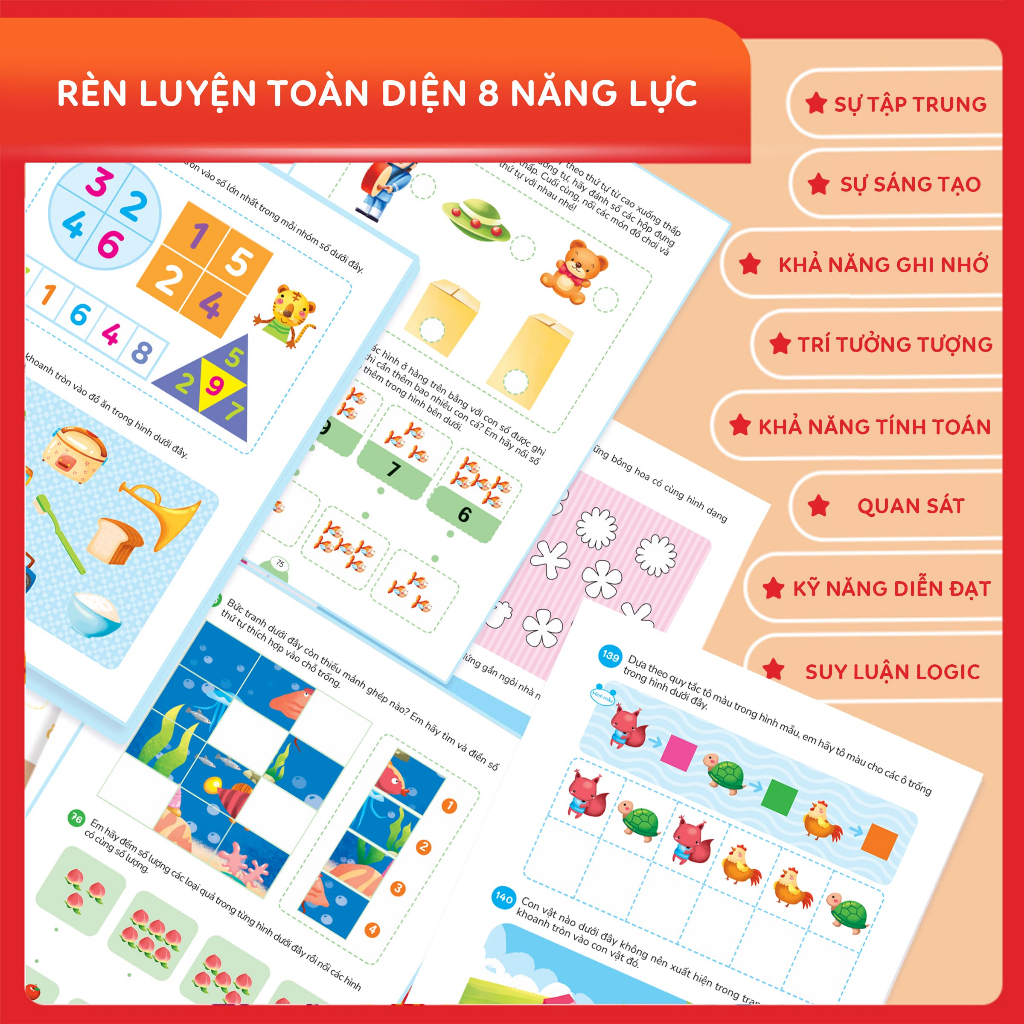 Sách - 300 Câu Hỏi Khai Sáng Toán Học Mầm Non - Rèn Luyện Khả Năng Tư Duy Toàn Diện