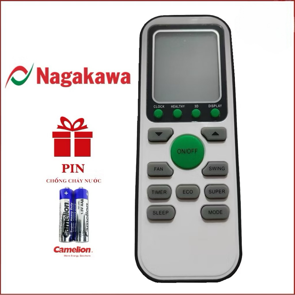 Điều khiển điều hoà Nagakawa loại đẹp hàng đủ 100% chức năng như khiển gốc