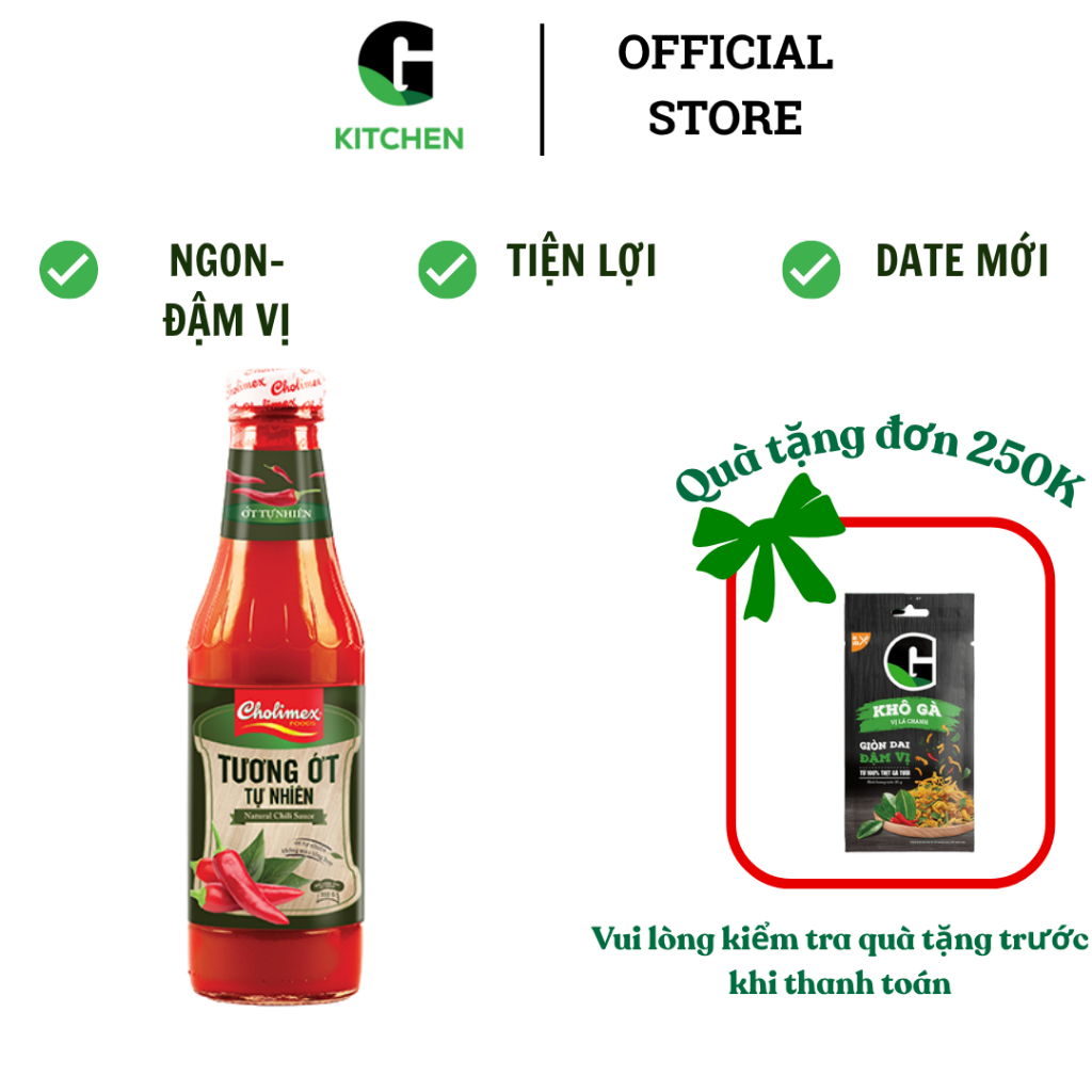 Tương ớt tự nhiên Cholimex G Kitchen 330g [Giao toàn quốc]
