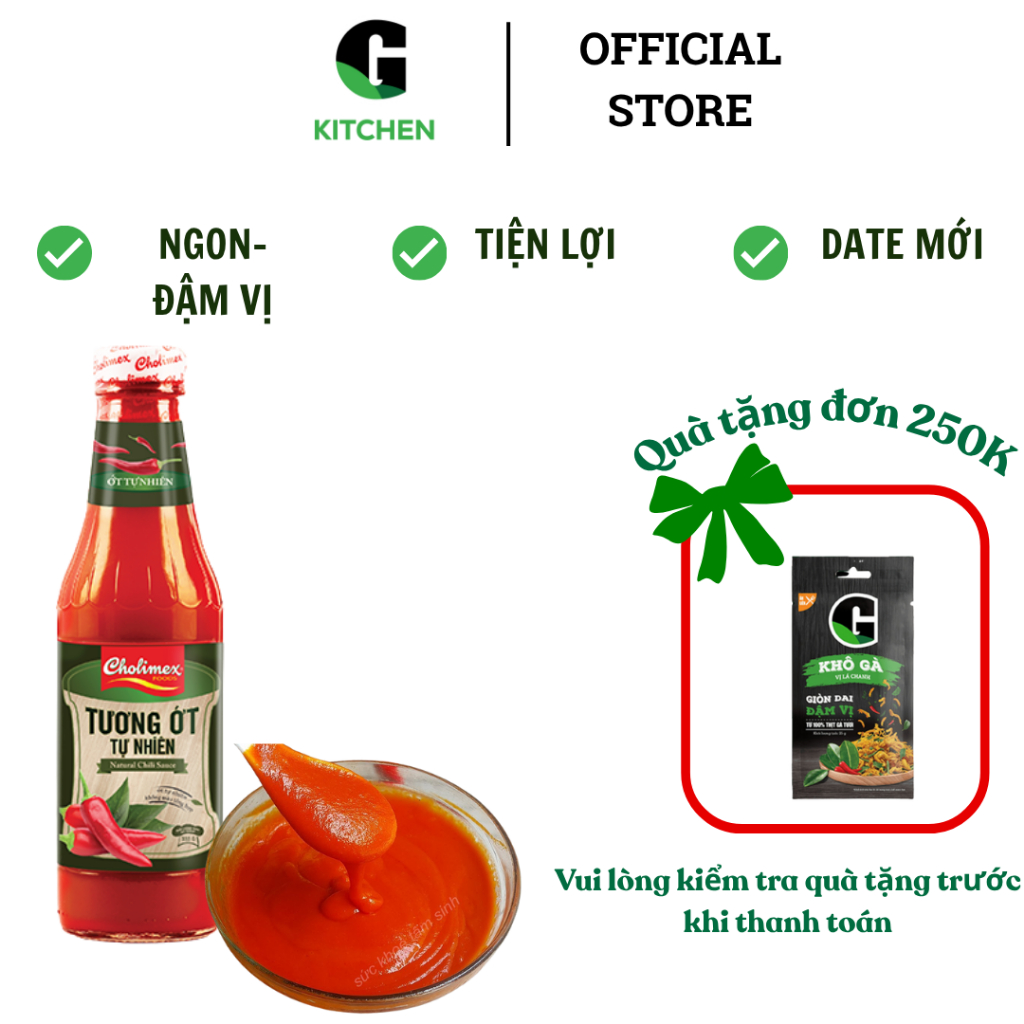 Tương ớt tự nhiên Cholimex G Kitchen 330g [Giao toàn quốc]