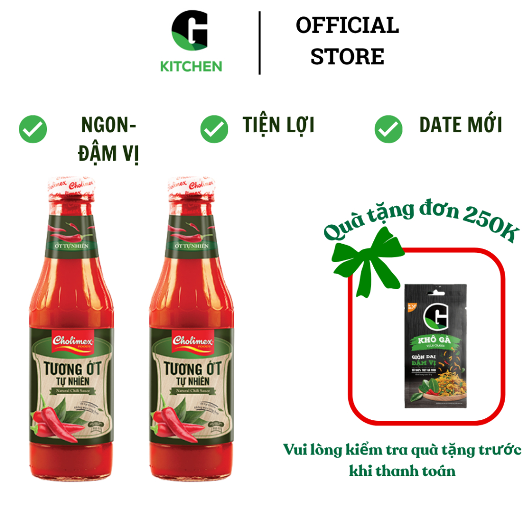 Tương ớt tự nhiên Cholimex G Kitchen 330g [Giao toàn quốc]