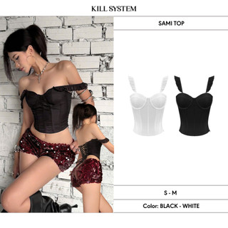 Áo hai dây dáng corset hở lưng sexy tôn dáng SAMI - 𝐊𝐈𝐋𝐋 𝐒𝐘𝐒𝐓𝐄𝐌