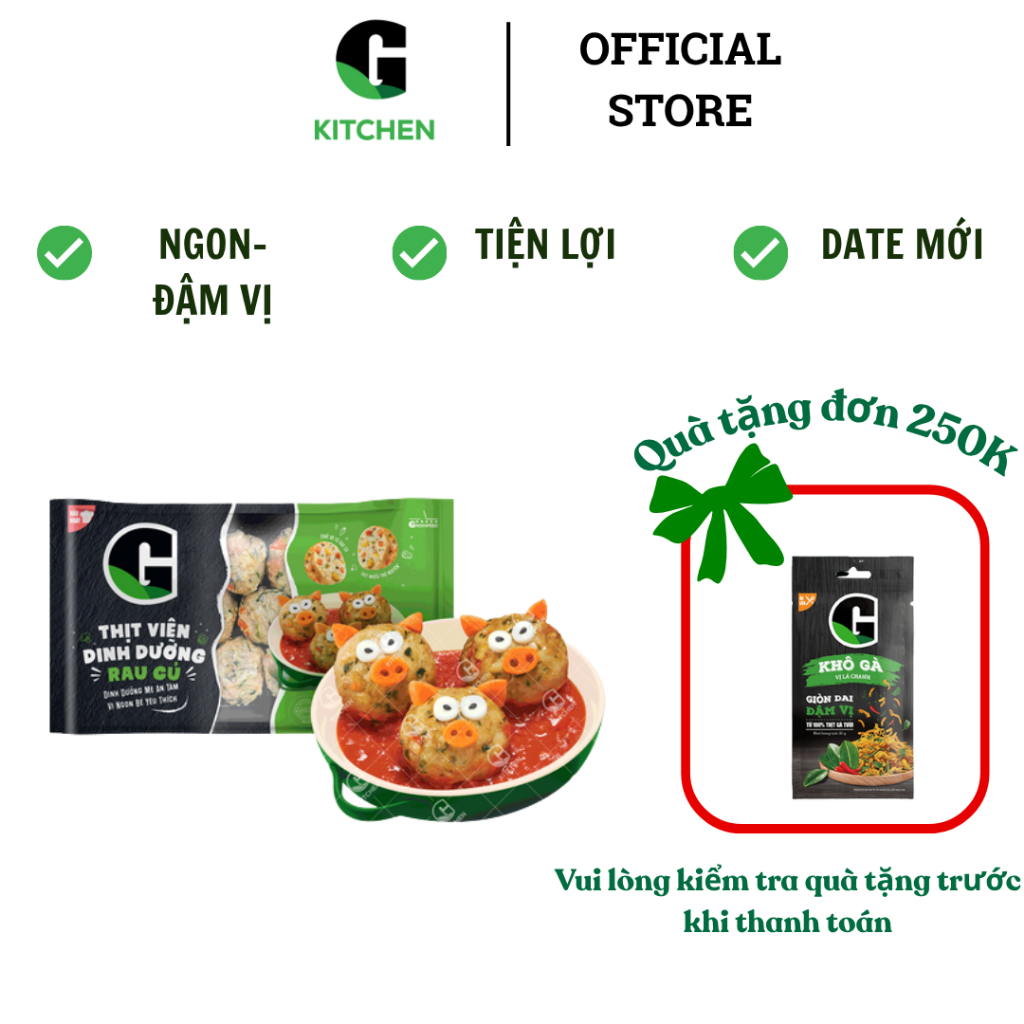 Thịt Viên Dinh Dưỡng Rau Củ G Kitchen 300g [Giao nội thành TPHCM]