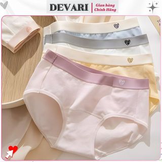 Quần lót nữ cao cấp cotton co giãn tốt đáy lót kháng khuẩn,Quần chip nữ cạp vừa tôn dáng DEVARI L183