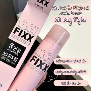 Xịt Khóa Nền So Natural All Day Tight Make Up Setting Fixx Giữ Makeup Lâu Trôi Lớp Nền Tự Nhiên