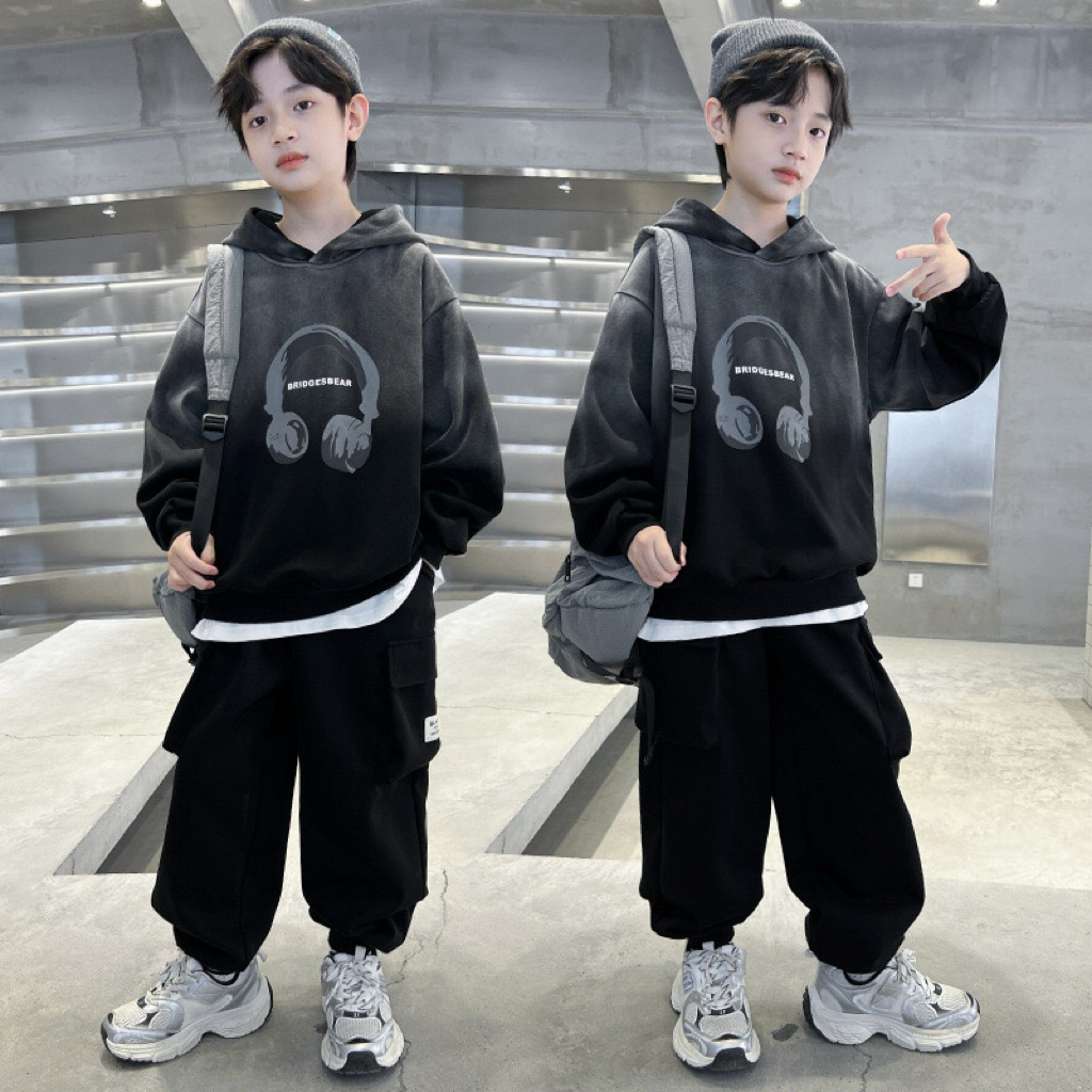 Áo nỉ hoodie thu đông bé trai áo dài tay trẻ em 20-45kg hàng QC cao cấp