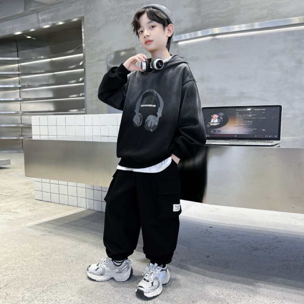 Áo nỉ hoodie thu đông bé trai áo dài tay trẻ em 20-45kg hàng QC cao cấp