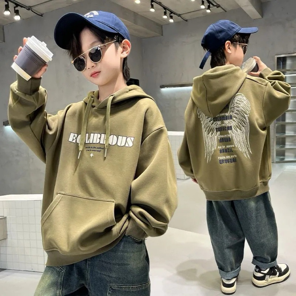 Áo nỉ hoodie thu đông bé trai áo dài tay trẻ em 20-45kg hàng QC cao cấp