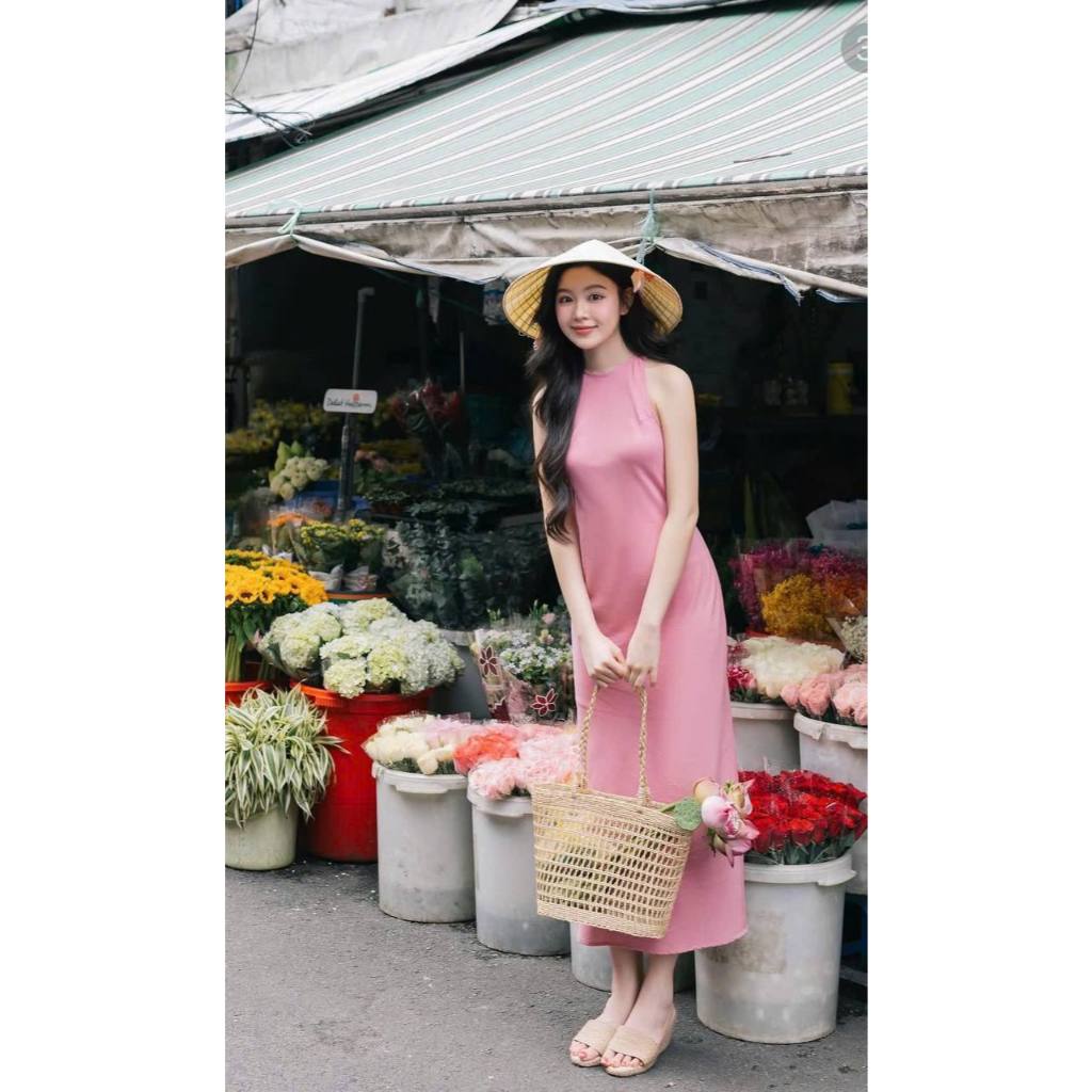 𝗝𝘂𝗹𝗶 -|BEELY| Đầm Linen cổ yếm