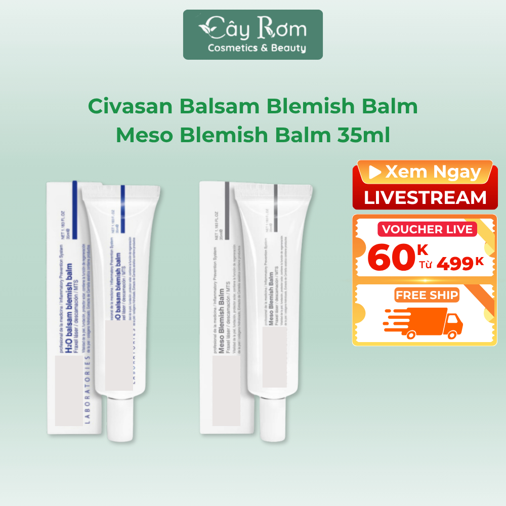 Kem Dưỡng Civasan Balsam Blemish Balm và Meso Blemish Balm 35ml Dưỡng Da Phục Hồi Nâng Tone | Cây Rơm Cosmetics