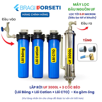 Bộ Lọc Nước UF 3000l Kết Hợp Lõi Bông Béo 20 Inch Ren 34 xử lý lọc nước đầu nguồn