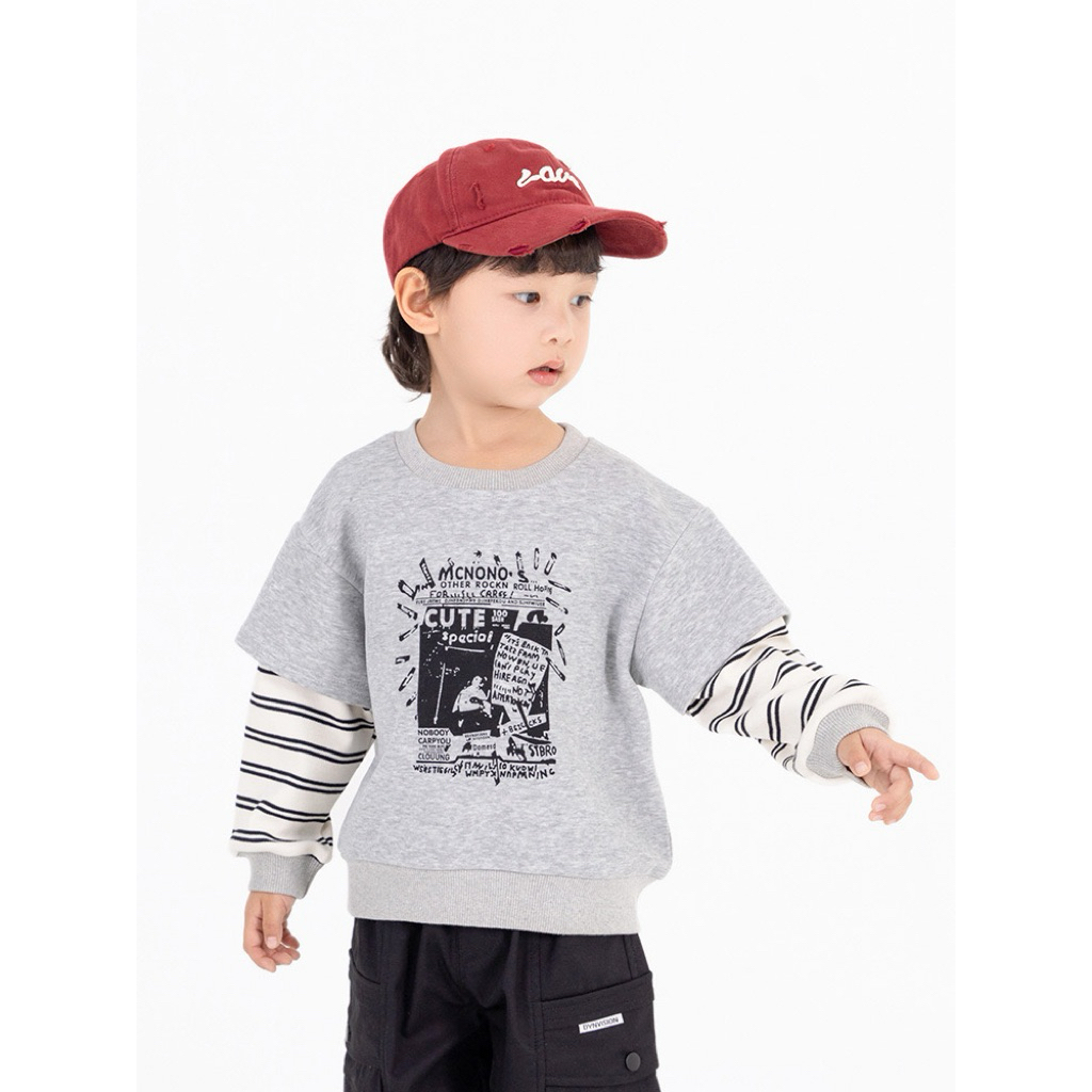 Áo nỉ thu đông bé trai áo sweater trẻ em 20-45kg loại đẹp